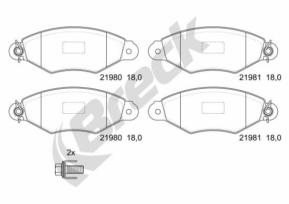 Set placute frana,frana disc 21980 00 702 00 BRECK